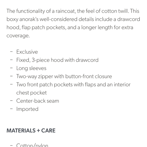 Garnet Hill Hadley Anorak Jacket - Picture 8 of 8